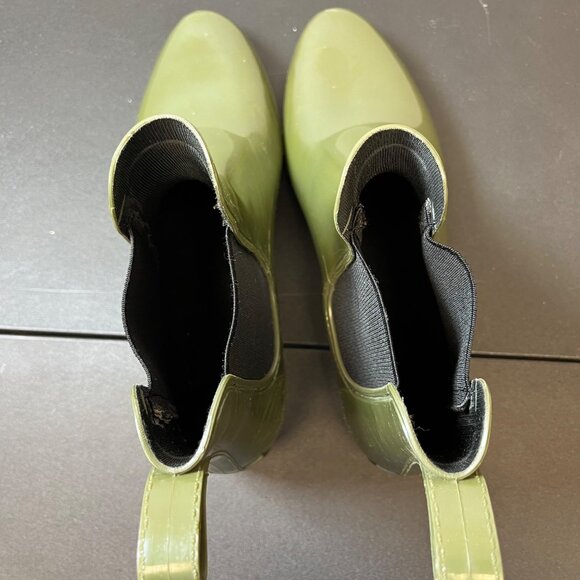 J Crew Womens Chelsea Rain Boots Size 11 Ankle Rubber Wellies Green - Picture 5 of 5